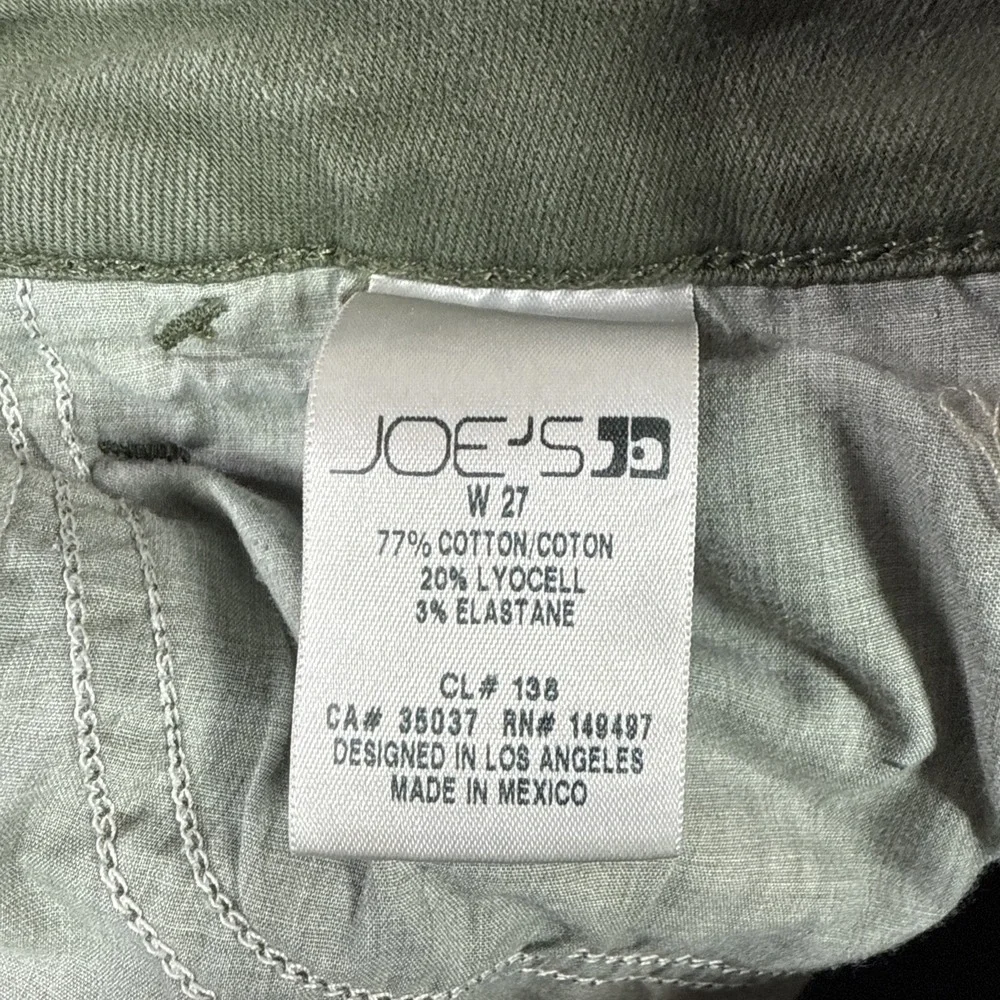 Joe's Jeans Women's Skinny Fit Ankle Raw Hem Size 27x27 Green Stretch - Picture 4 of 9